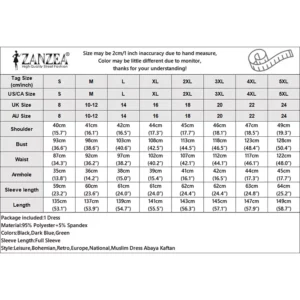 ZANZEA Autumn Patchwork Sundress Fashion Long Sleeve Printed Muslim Abaya Dress Women Maxi Dresses IsIamic Vestidos Robe Femme - Image 6