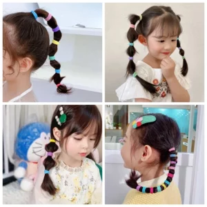 20/50/100PCS Colorful Basic Nylon Ealstic Hair Ties for Girls Ponytail Hold Scrunchie Rubber Band Kids Basic Hair Accessories - Image 2