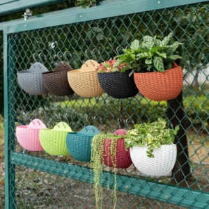 Flower Pot Hanging Basket Flowerpot Exquisite Wall-mounted Plastic Wall for Garden - Image 4