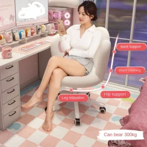New Pretty Girls Cute Computer Office Chair Home Bedroom Dormitory Comfortable 360° Swivel Lift Back Desk Cosmetic Chair - Image 2