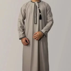 New Muslim Men Long Sleeve Pullover Dress Abaya Daffah Jubba Thobe Pakistan Saudi Arab Kaftan Islam Clothing Prayer Robe Afghan - Image 1