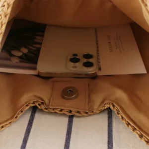 Women Weaving Clutches Top-handle Bag Large Portable Shoulder Bag Summer Beach Purses Shopper Satchel Female Tote Bags Handbags - Image 5