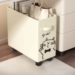 Storage Baskets Under Desk Stationery Organizer Cute Office Supplies Storage Cart Wheels Detachable Desktop Accessories School - Image 5