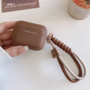 caramel color soft silicone earphone case with bracelet fall prevention couple for airpods 2 3 pro 2 bluetooth charging box case - Image 6