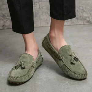 Men Loafers Soft Moccasins High Quality Spring Autumn Genuine Leather Shoes Men Warm Flats Driving Shoes - Image 5