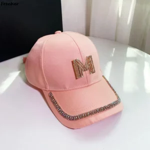 Gold Sequins Hip Hop Caps Women Club Party Baseball Cap Diamond M Letter Visors Hats Fashion Ladies Korean Version Snapback Hat - Image 3