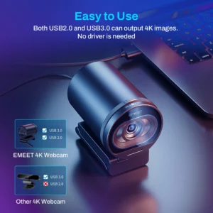 Webcam 4K Streaming Web Camera 1080P 60FPS USB Camera EMEET S600 Autofocus Living Stream Camera With Mics for Tiktok/YouTube - Image 6