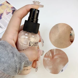 Gold Silver Highlighter Spray Waterproof Glitter Shimmer Sparkle Liquid Highlighter Makeup for Face Body Illuminator Cosmetics - Image 5