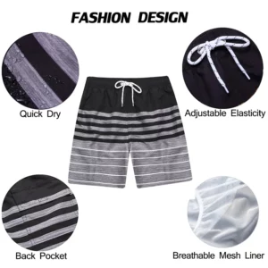 DATIFER Summer Men Beach Print Shorts Surfing Swimwear Fitness Workout Trunks Male Sportswear With Pockets Pants - Image 3