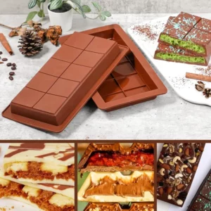 BestsellerChocolate Bar Molds 1Pack, Large and Thick Silicone Chocolate Bar Molds for Stuffed Bar, Big Chocolate Candy Bar Mold - Image 2