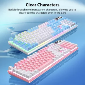 K500 Wired Keyboard Office Gaming Keyboard For Windows And IOS Computer Laptop 104 Keys Mechanical Sensation Membrane Keyboards - Image 2