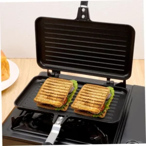 NonStick Sandwich Maker Mini Waffle Breakfast Pot Baking Pan Barbecue Oven Household Mould Egg Frying Pan for Kitchen Restaurant - Image 2