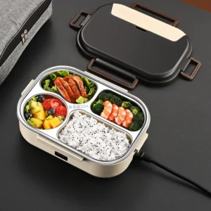 Electric Heated Lunch Boxes Stainless Steel Food Insulation Bento Lunch Box Home Car Keep Warm Lunch Box 1.2L, 12V/220V - Image 2