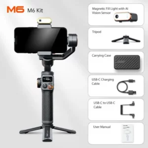 Hohem Office Gimbal iSteady M6 3-Axis Cell phone stabilize for xiaomi with AI tracker Magnetic Fill Light Full Color Video Vlogg - Image 1