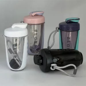 600ML Blender Shaker Bottle with Plastic Whisk Ball BPA Free Plastic Protein Shakes Leakproof for Powder Workout Gym Sport - Image 2