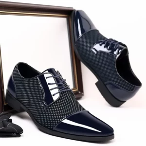 Trending Classic Men Dress Shoes For Men Oxfords Patent Leather Shoes Lace Up Formal Black Leather Wedding Party Shoes2023 - Image 3