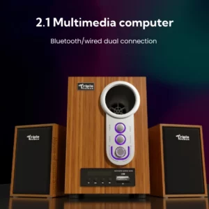 Wooden USB Audio Multimedia Laptop Stereo 2.1 Speaker PC Accessories Bluetooth Sound Computer Speakers for Desktop PC/TV Tablet - Image 1