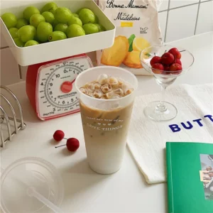 Kawaii Water Bottle For Coffee Juice Tea Cute Tumbler Plastic Cups With Straw Lid Portable Reusable Drinking Bottle BPA Free - Image 4
