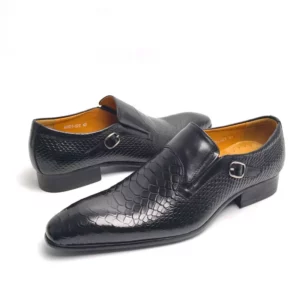 Fashions slip-on loafers buckle leather Shoe daily casual shoes men's Business Formal Office Shoes original designer British - Image 2