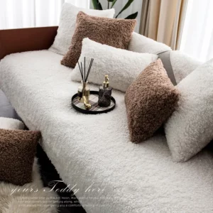 Nordic Teddy Plush Sofa Cushion Winter Warm Sofa Cover Towel For Living Roon Decoration Carpet Blanket Non-slip Couch Cover - Image 4