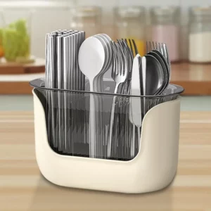 Kitchen Spoon Chopstick Storage Silverware Drying Drain Basket Cutlery Holder 3 Compartment Flatware Caddy Kitchen Accessories - Image 1