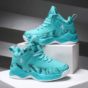 Childrens Basketball Shoes Field Training Tennis Sneakers Free Shipping High-top Leather Comfortable Basketball Boots for Kids - Image 3