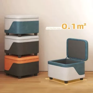 Dual-Purpose Storage Stool Living Room Bench Organizer Toy Storage Seat Shoe Changing Stool with Hidden Multifunctional - Image 4