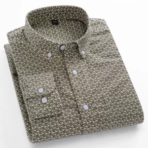 Fashion korean trends casual long-sleeve shirts for men slim fit plain shirt 100%cotton plaid striped tops soft designer clothes - Image 6