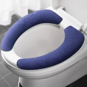 Universal Toilet Seat Cover Soft Closestool Paste Solid Color Toilet Sticky Seat Pad Washable Bathroom Warmer Seat Lid Cover Pad - Image 4