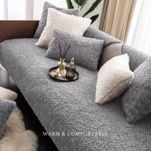 Nordic Teddy Plush Sofa Cushion Winter Warm Sofa Cover Towel For Living Roon Decoration Carpet Blanket Non-slip Couch Cover - Image 5