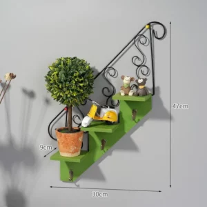 Scandinavian Wind Restaurant Wall Decoration Hanging Hook Shelf Iron Flower Pot Staircase WJ916 - Image 6