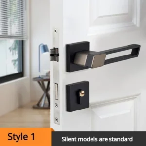 Zinc Alloy Door Handles Pair Lock Thickened Panel Handle Door Hardware Living Room Door Locker Household Hardware Bedroom Pulls - Image 6