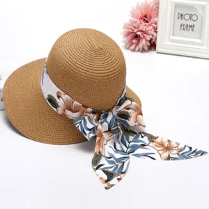 Beach hat for women summer Bohemian sun protection straw hat bowkont visor sun hat sombrero Big eaves straw woven fisherman hat - Image 3