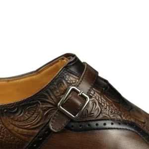 Deluxe Trendy Men's Leather Brogue Shoes Daily Outdoor Casual Shoes Brown Black Print Design Custom Service Drop Shipping - Image 6