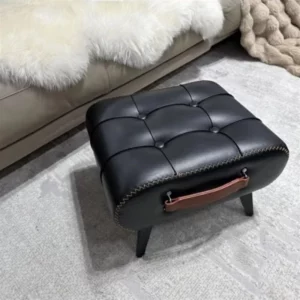 Shoe changing stool, doorstep, living room soft bag, minimalist sofa, footstool, light luxury leather art, low stool - Image 6