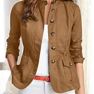 ZANZEA Fashion Women Jackets Autumn Long Sleeve Solid Slim Fit Coats Vintage Casual Work Outwear Female Streetwear Chaqueta - Image 3