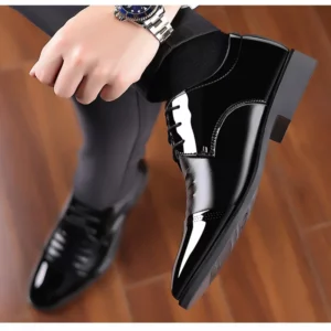 Men Dress Shoes Patent Leather Oxford Shoes Male Formal Big Size 38-48 Handsome Men Pointed Toe for Wedding - Image 6