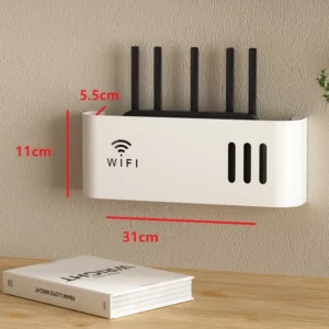 Wall Mounted Wireless WIFI Router Shelf ABS Plastic Storage Box Router Rack Cable Power Bracket Organizer Box for Living Room - Image 6