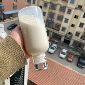 Large Capacity Glass Water Bottle With Time Marker Cover For Water Drink Transparent Milk Juice Simple Cup Birthday Gift - Image 5