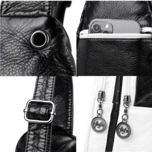 Fashion Women Soft Leather Backpacks Luxury Female Shoulder Bag Shopping Travel Knapsack Femme New 2023 Portable Casual Rucksack - Image 6