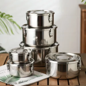 350-3000ML Microwave Lunch Box Food Grade 304 Stainless Steel Anti-leak Bento Box Strong Tightness Picnic Box for Fruits Snacks - Image 1