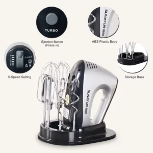 SUNATUR Hand Mixer 110-240V Blender 300W Electric Food Processor 3 in 1 Mixer Kitchen Appliances Machine Mixer for Baking - Image 4
