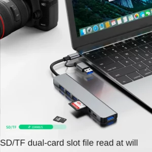 USB 3.0 Type C Adapter Docking Ststion USB 2.0 Port TF SD Card Reader Audio Output Multi-hub Splitter for Macbook Pro Computer - Image 2