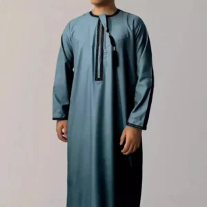 New Muslim Men Long Sleeve Pullover Dress Abaya Daffah Jubba Thobe Pakistan Saudi Arab Kaftan Islam Clothing Prayer Robe Afghan - Image 6