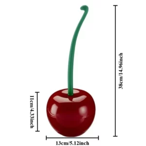 Red Toilet brush toilet holder bathroom accessories Creative Lovely Cherry Shape Lavatory Brush Toilet Brush Holder Set - Image 5