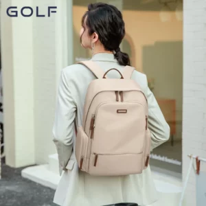 GOLF Women's Backpack Fashion Solid color travel bag Commuting School Bag Female Students 15.6-inch Computer Backpack - Image 2