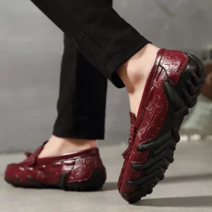 Men Genuine Leather Business Shoes Crocodile Pattern Loafers Fashion Moccasins Male Driving Flats Comfy Slip-On Man Casual Shoes - Image 3