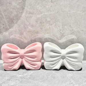 1pc Ceramic Bow Toothbrush Holder Ornament Ceramic Toothbrush, Toothpaste Storage Rack Bathroom Accessories Brush Holder - Image 2