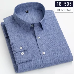 Luxury high-quality100%cotton houndstooth full shirts for men slim fit Casual shirt long-sleeve plaid soft designer clothes ropa - Image 3