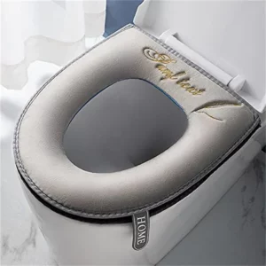 Universal Toilet Seat Cover Winter Warm Soft WC Mat Bathroom Washable Removable Zipper With Flip LidHandle Waterproof Household - Image 4